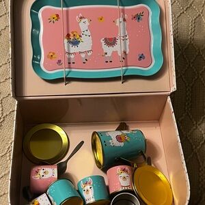 Colorful Llama Tea Set